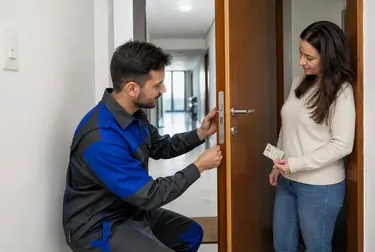 Chaveiro abrindo uma porta com ferramentas especializadas em Petrópolis.